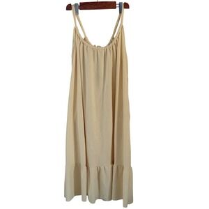 Farmhouse‎ Frocks Yellow Dress Sleeveless Ruffle Hem Boho Flowy XXXL Adjustable